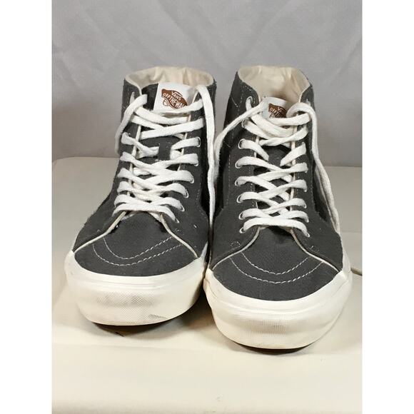 Vans Sk8-Hi Gray Canvas High Top Sneakers Men’s 9.5 / Women’s 11 Organic Cotton - Picture 3 of 10